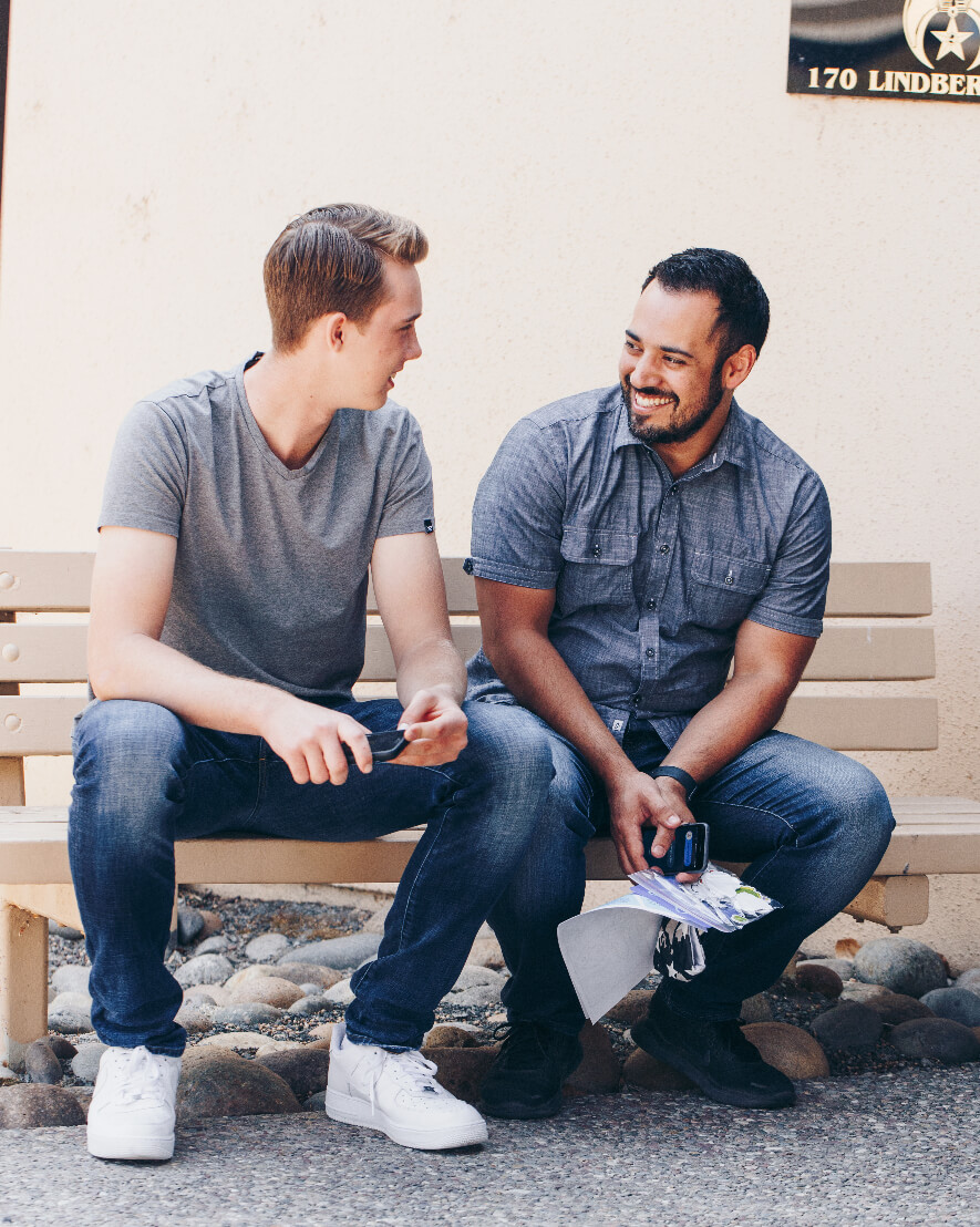 men sitting together